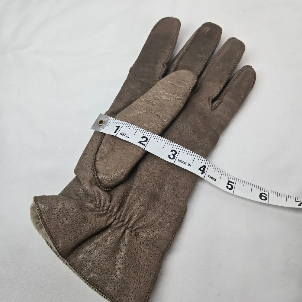 Fownes Gloves Vintage 90s Brown Leather Thinsulate Lining Women's Large